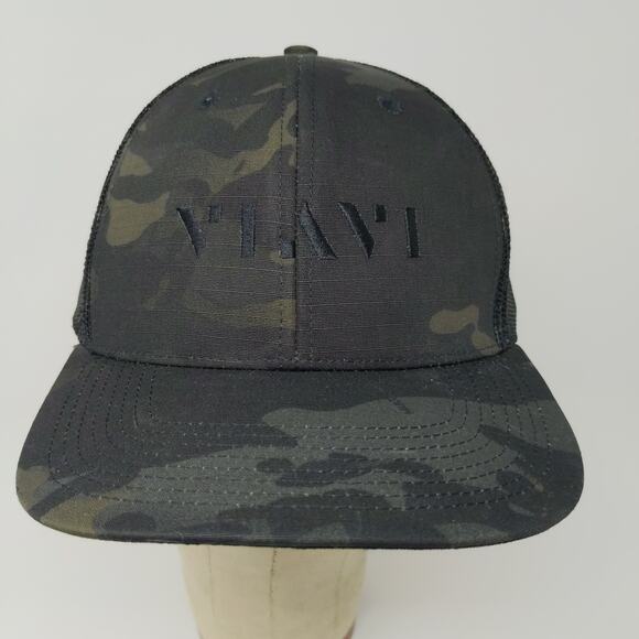 Cap America Snapback Meshback Hat Black Dark Green Camo Embroidered - Picture 3 of 12